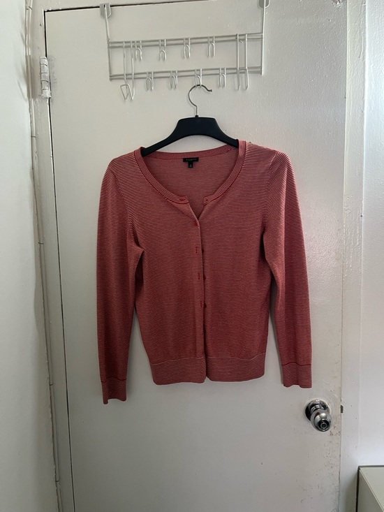 Talbots Sweaters - Talbots Rose-Striped Button Cardigan